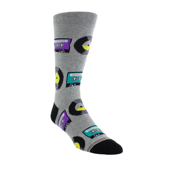 Perri Socks - RETRO VINYL & CASSETTE CREW KNIT IN SOCKS - One Size - Image 2